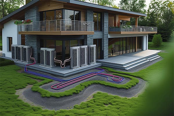 Geothermal Heating outside of house
