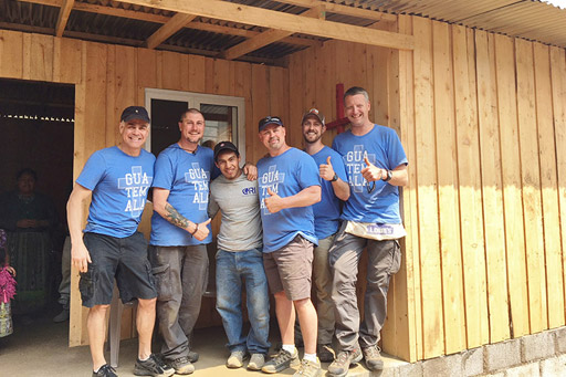 Team building homes in Guatemala